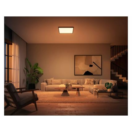 Philips - Plafonnier LED dimmable Hue AURELLE LED/39W/230V 2200-6500K 60x60 cm noir