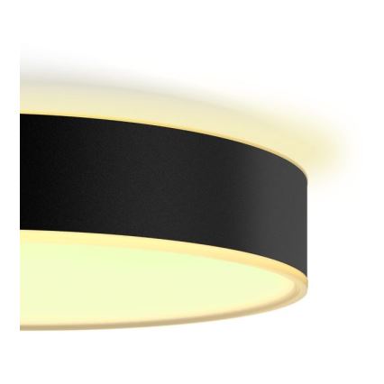 Philips - Plafonnier LED dimmable Hue, 33,5 W, 230 V, 2200–6500 K, Ø 425 mm, noir + télécommande