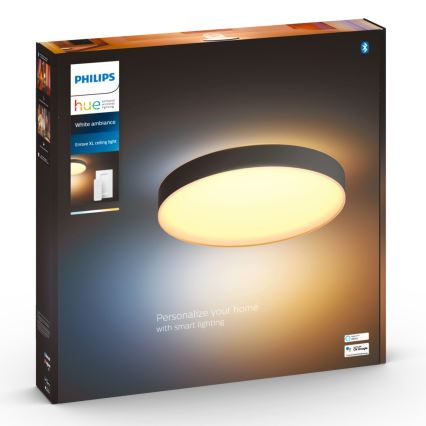 Philips - Plafonnier LED dimmable Hue LED/48W/230V 2200-6500K Ø 551 mm noir + télécommande