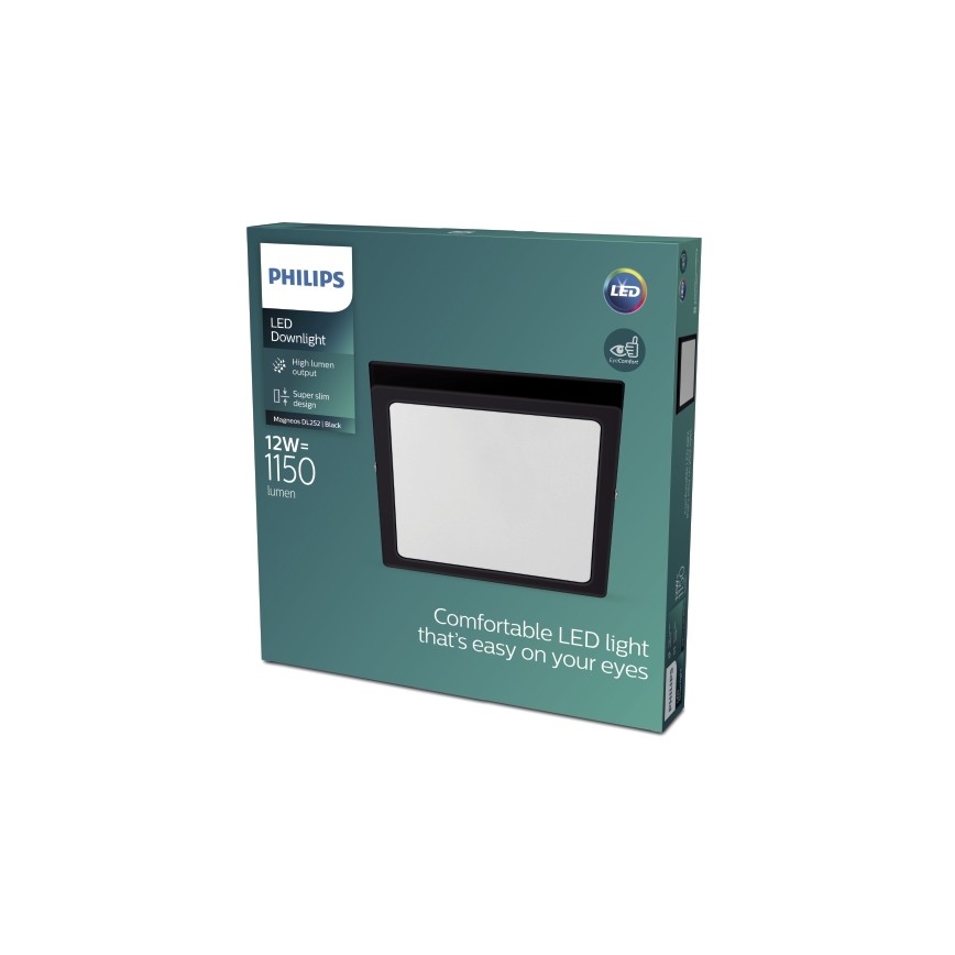 Philips - Plafonnier LED/12W/230V 2700K noir