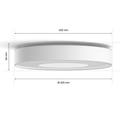 Philips - Plafonnier LED RGB à intensité variable Hue INFUSE LED/52,5W/230V 2000-6500K Ø 425 mm blanc