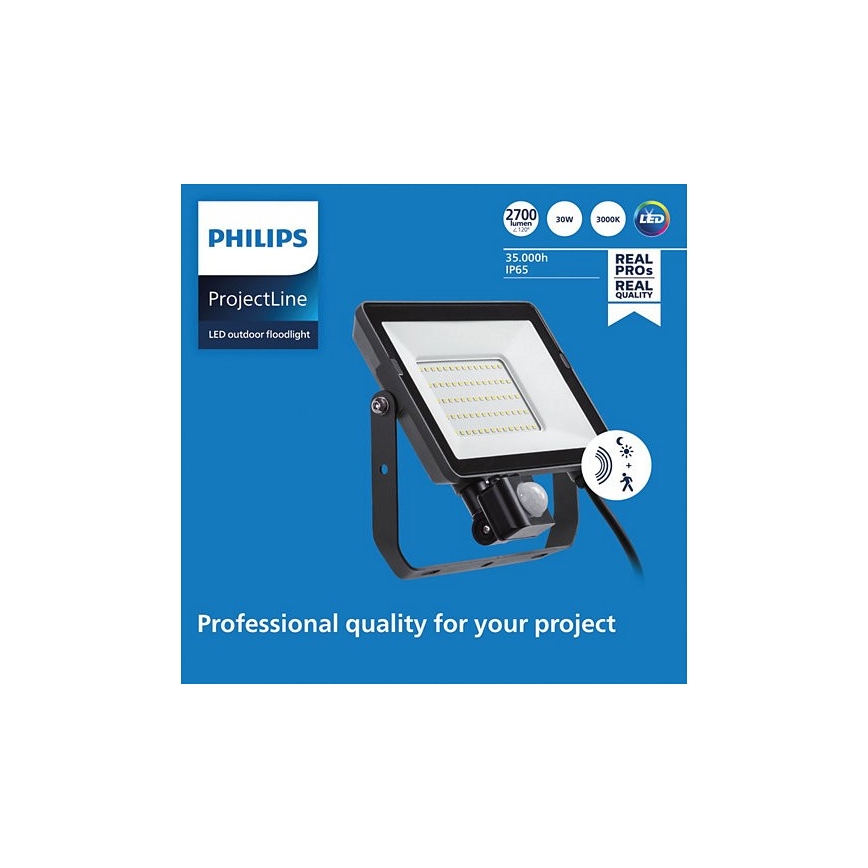 Philips - Proiettore LED da esterno con sensore PROJECTLINE LED/30W/230V IP65 3000K