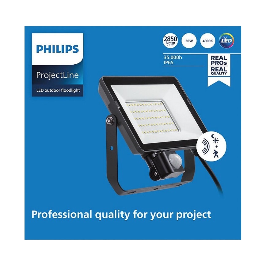 Philips - Proiettore LED da esterno con sensore PROJECTLINE LED/30W/230V IP65 4000K