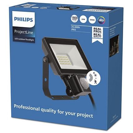 Philips - Projecteur d'extérieur LED avec détecteur PROJECTLINE LED/20W/230V IP65 3000K
