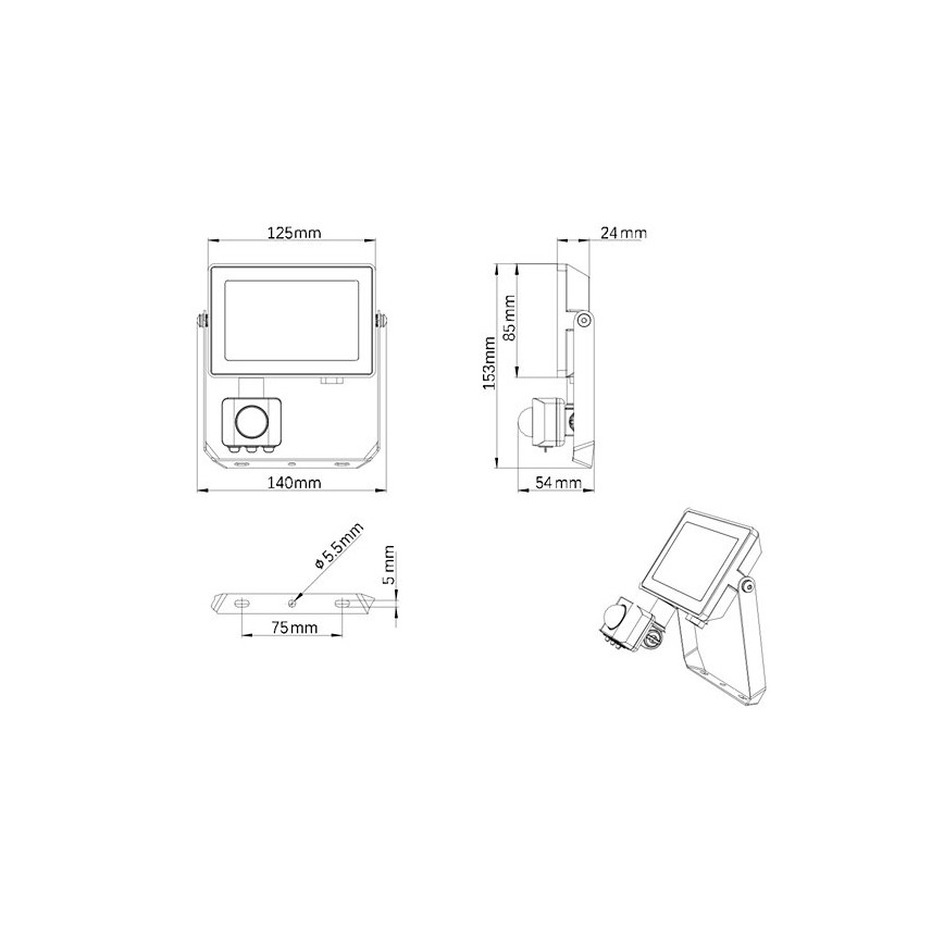 Philips - Projecteur d'extérieur LED avec détecteur PROJECTLINE LED/20W/230V IP65 3000K