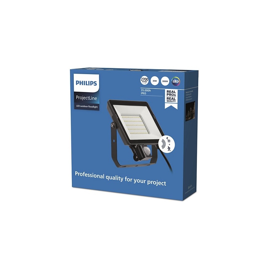 Philips - Projecteur d'extérieur LED avec détecteur PROJECTLINE LED/30W/230V IP65 3000K