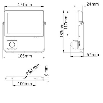 Philips - Projecteur d'extérieur LED avec détecteur PROJECTLINE LED/30W/230V IP65 3000K