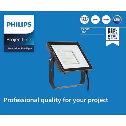 Philips - Projecteur d'extérieur LED PROJECTLINE LED/50W/230V IP65 4000K