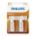 Philips R20L2B/10 - 2 Stück Zinkchlorid-Batterie D LONGLIFE 1,5V 5000mAh