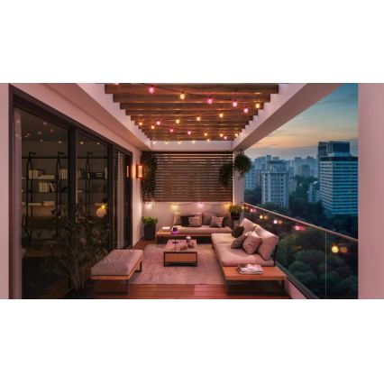 Philips - Guirlande d'extérieur extensible et dimmable à LED RGBW Hue FESTAVIA 20xLED 14m IP65