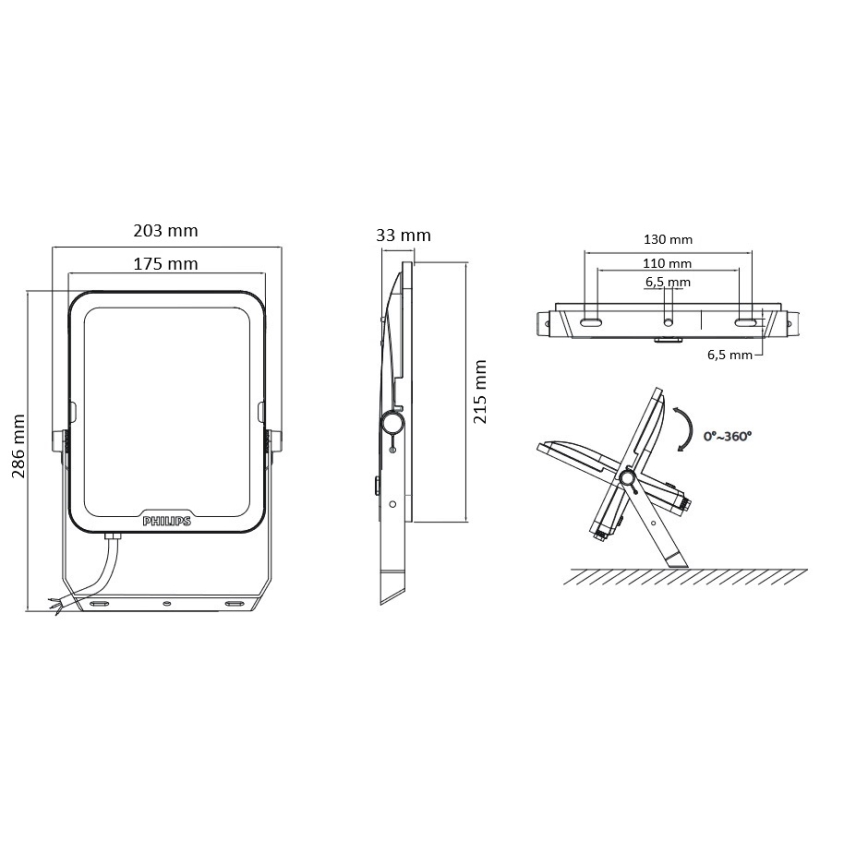 Philips - Riflettore LED LEDINAIRE ALL-IN LED/70W/230V 3000/4000/6500K IP65 antracite
