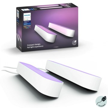 Philips - SET 2x Lampada da tavolo LED dimmerabile Hue PLAY LED/6W/230V bianca