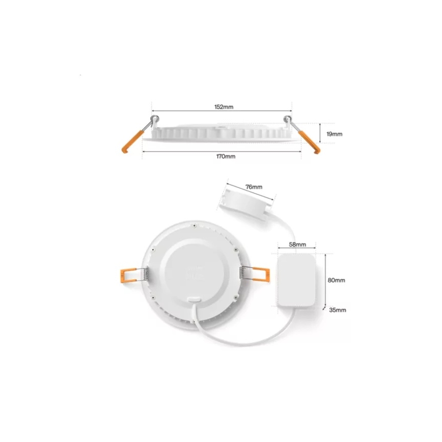 Philips - SET 2x LED RGBW dimmbare Badezimmer-Einbauleuchten Hue SLIM LED/12W/230V 2000-6500K weiß IP44