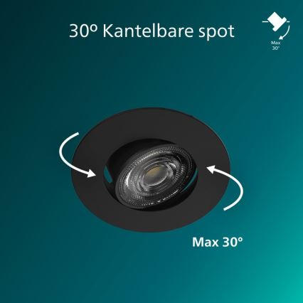 Philips - 3er-Set dimmbarer LED-Einbauleuchten CILANTRO LED/5W/230V 4000K schwarz