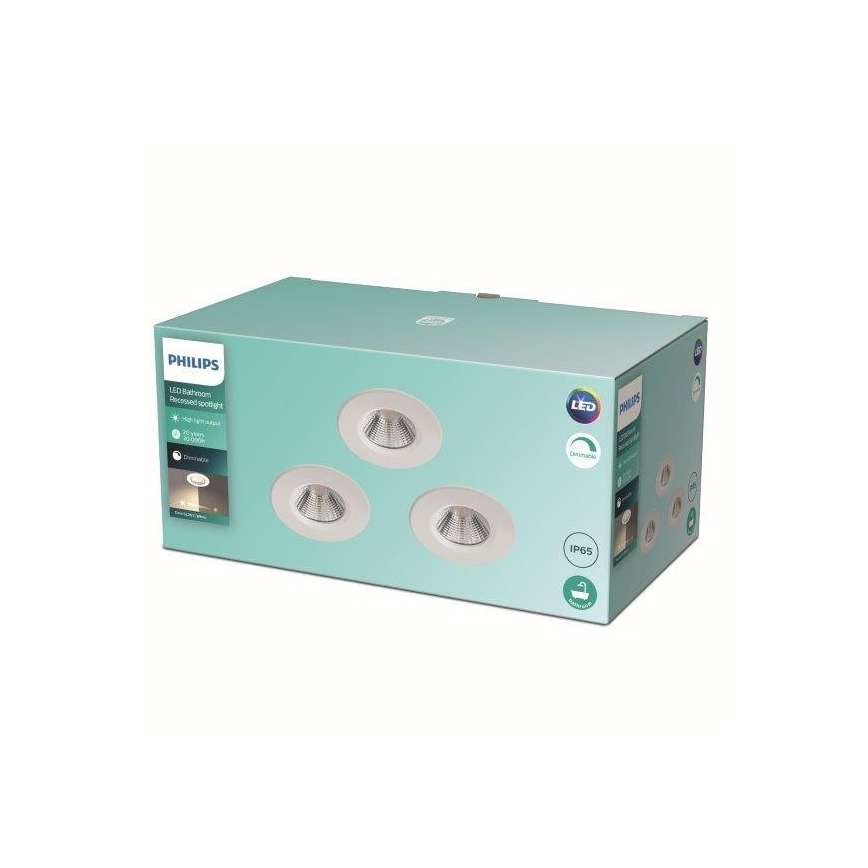 Philips - SET 3x Lampada da bagno LED dimmerabile LED/5,5W/230V 2700K IP65