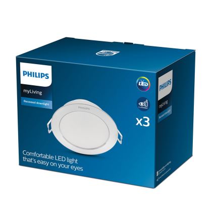 Philips - SET 3x Lampada LED da incasso 1xLED/3,5W/230V 2700K