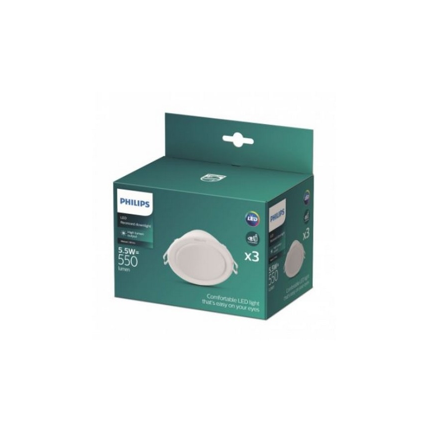 Philips - SET 3x Lampada LED da incasso LED/5,5W/230V
