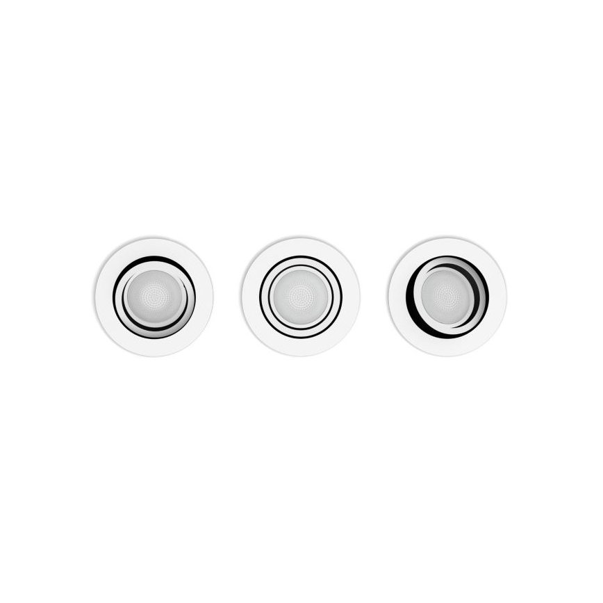 Philips - SET 3x LED dimmbare Einbaulampe Hue MILLISKIN 1xGU10/5,7W/230V 2200-6500K
