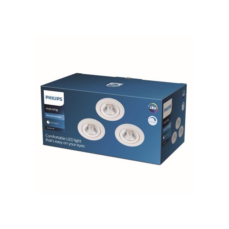Philips - SET 3x LED Luce da incasso dimmerabile LED/5,5W/230V 2700K