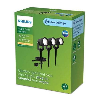 Philips - SET 3x LED-Auβenleuchte GARDENLINK REUEL LED/1,5W/230V 2700K IP44