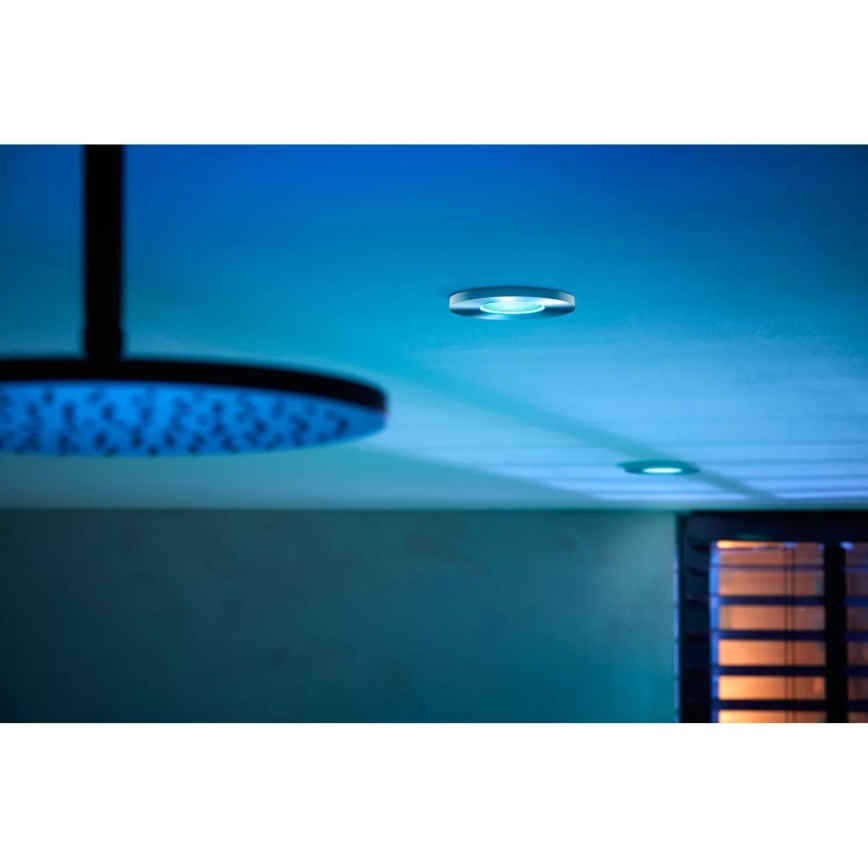 Philips - SET 3x LED RGBW Lampada da incasso dimmerabile per bagni Hue XAMENTO 1xGU10/4,2W/230V IP44 2000-6500K