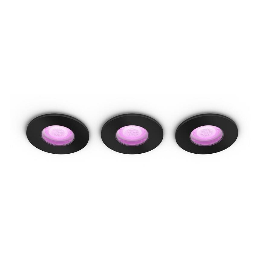 Philips -SET 3x LED RGBW Faretto da incasso bagno dimmerabile Hue XAMENTO 1xGU10/5,7W/230V 2200-6500K IP44