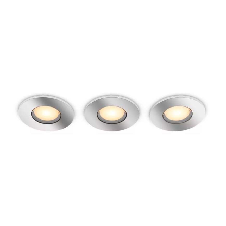 Philips - SET 3x Luce da incasso LED da bagno dimmerabile Hue ADORE BATHROOM 1xGU10/4,2W/230V 2200-6500K IP44
