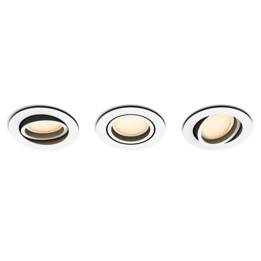 Philips - SET 3x Luce LED Incasso dimmerabile Hue MILLISKIN 1xGU10/5,7W/230V 2200-6500K