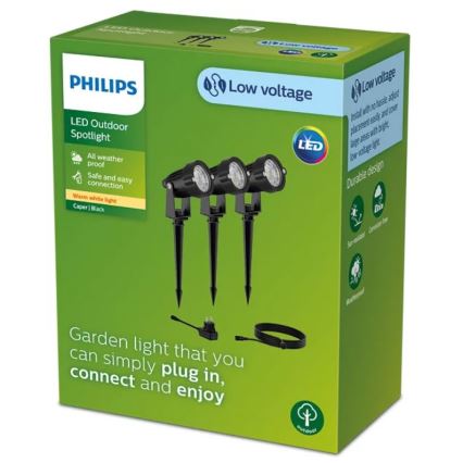 Philips - SET 3x Luce Spot a LED da esterno CASPER LED/1,5W/24/230V IP44