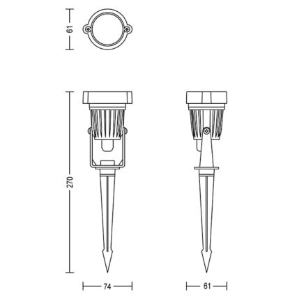 Philips - SET 3x Luce Spot a LED da esterno CASPER LED/1,5W/24/230V IP44
