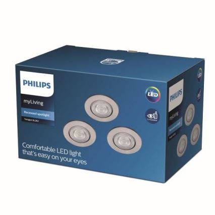 Philips - SET 3x Spot encastrable LED/4,5W/230V 2700K