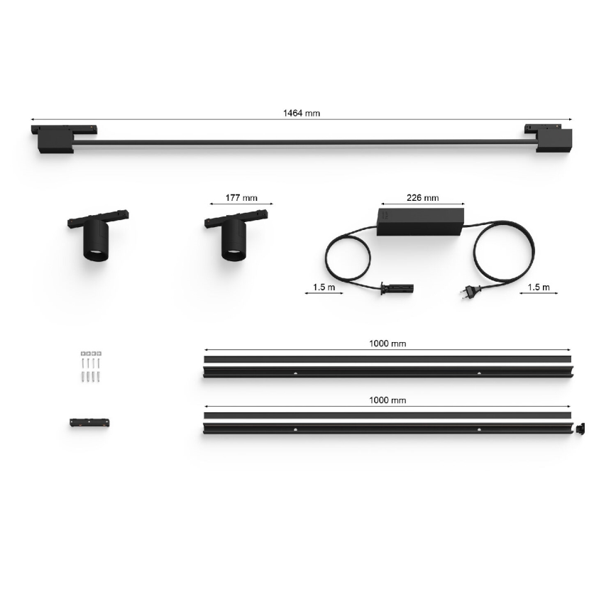 Philips - SET 3xLED RGB Faretto da parete dimmerabile per sistema a binario Hue PERIFO LED/39,9W/230V 2000-6500K