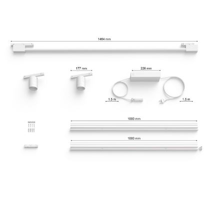 Philips - SET 3xLED RGB Faretto dimmerabile per sistema a binario Hue PERIFO LED/39,9W/230V 2000-6500K