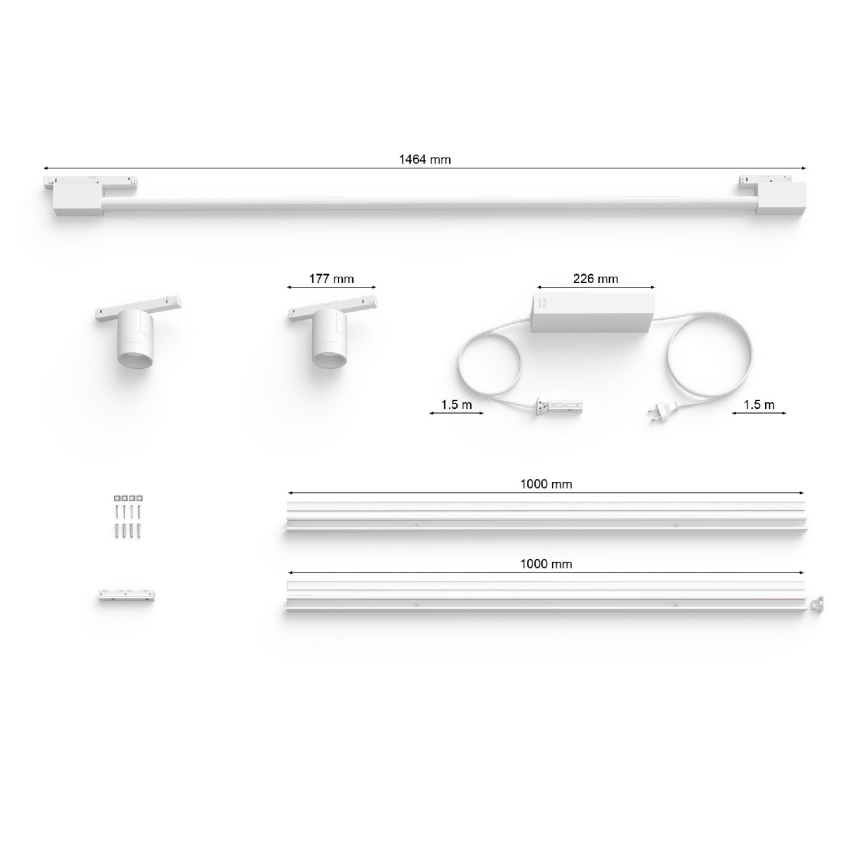 Philips - SET 3xLED RGB Faretto dimmerabile per sistema a binario Hue PERIFO LED/39,9W/230V 2000-6500K