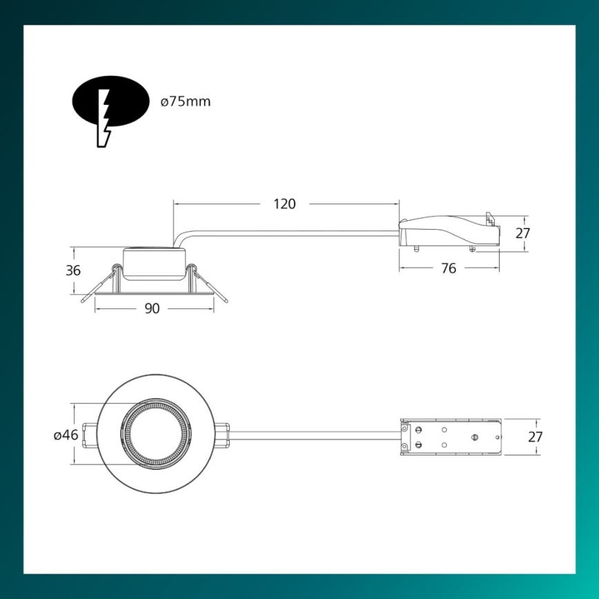 Philips - Set da 3 faretti LED dimmerabili da incasso CILANTRO LED/5W/230V 4000K nero