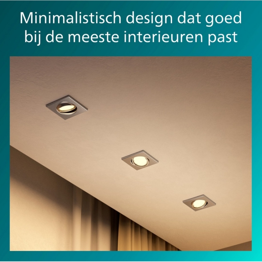 Philips - Set da 3 faretti da incasso PERIDOT 1x GU10/7W/230V, argento