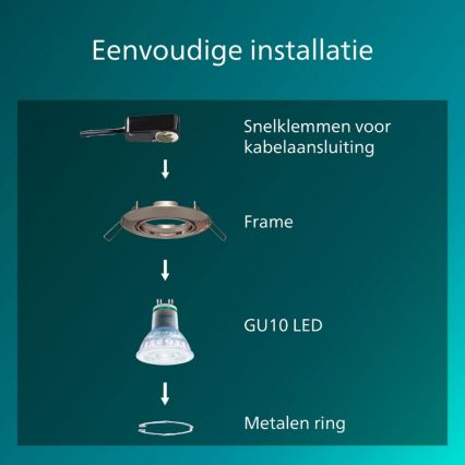 Philips - SET da 3 faretti da incasso PERIDOT 1xGU10/7W/230V argento
