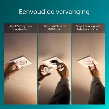 Philips - Set da 3 faretti da incasso PERIDOT 1xGU10/7W/230V bianco