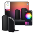 Philips - Set di 2 luci di proiezione LED dimmerabili Hue Play RGBW LED/20 W/230 V 2000–6500 K Nero
