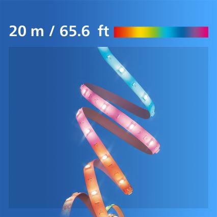 Philips - LED RGBIC dimmbarer Lichtstreifen SMART STRIP 20m LED/36W/230V 2700-6500K Wi-Fi