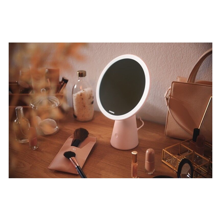 Philips - Specchio cosmetico dimmerabile con retroilluminazione LED MIRROR LED/4,5W/5V