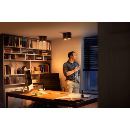 Philips - Spot à intensité variable LED Hue PILLAR 2xGU10/4,2W/230V 2200-6500K + télécommande noir