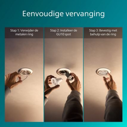 Philips - Spot encastrable PERIDOT 1xGU10/7W/230V argenté