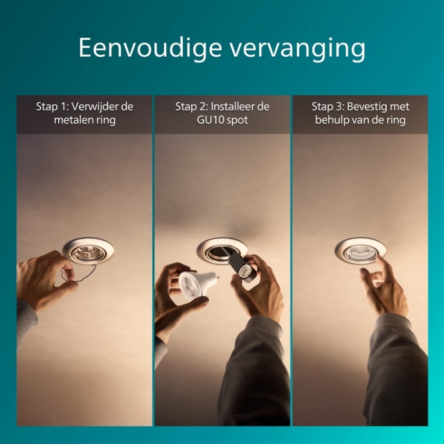 Philips - Spot encastrable PERIDOT 1xGU10/7W/230V argenté