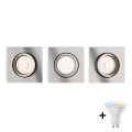 Philips - Spot encastré LED RGBW dimmable DONEGAL 3xGU10/4,8W/230V + télécommande
