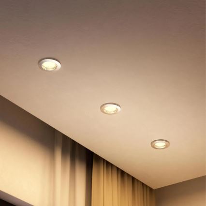 Philips - Spot encastrable LED RGBW dimmable PERIDOT 1xGU10/6W/230V argenté + télécommande