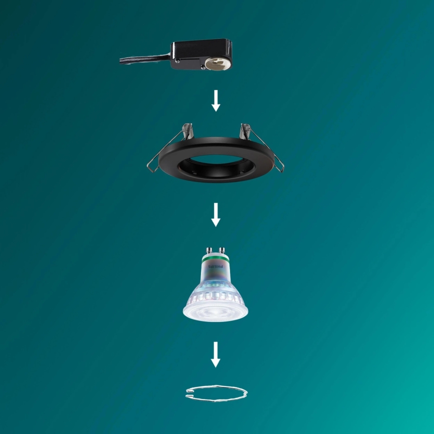 Philips - Spot encastré LED RGBW dimmable PERIDOT 1xGU10/6W/230V noir + télécommande
