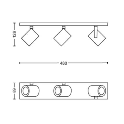 Philips - Spot LED RGBW à intensité variable Hue ARGENTA 3xGU10/4,2W/230V 2000-6500K