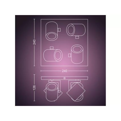 Philips - Spot LED RGBW à intensité variable Hue ARGENTA 4xGU10/4,2W/230V 2000-6500K