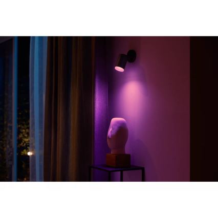 Philips - Spot LED RGBW à intensité variable Hue FUGATO 1xGU10/4,2W/230V 2000-6500K noir
